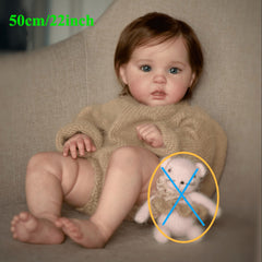 Realistic 20inch Baby Reborn Doll with Painting Skin Soft vinyl Toy for Girl