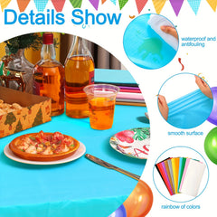 3pcs Assorted Disposable Plastic Tablecloth Rectangle Table Cover