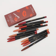 12 Color Lip Liner Set Matte Dewy Finish Long Lasting Waterproof Smudge Proof