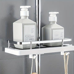 Shower Rack No Drilling Bathroom Storage Box Soap Shampoo Towel 21mm 25mm Rod