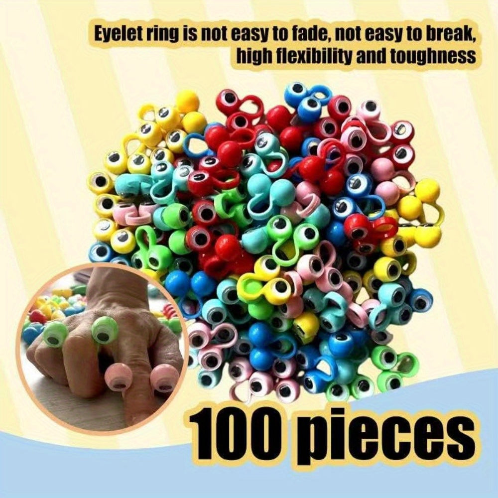 100pcs Eye Finger Puppets Set Wiggly Eyeball Finger Puppet Eye Rings Favors