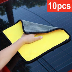 10pcs Microfiber Car Wash Towels for Interior Cleaning
