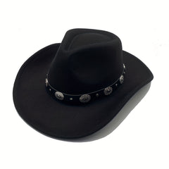 Classic Western Cowboy Hat Wide Brim Felt Fedora Hat