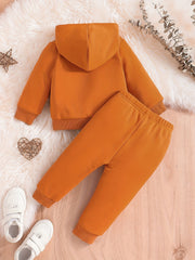 Baby Boy's Letter Graphic Sweatsuit Hoodie & Pants Set for Autumn/Winter