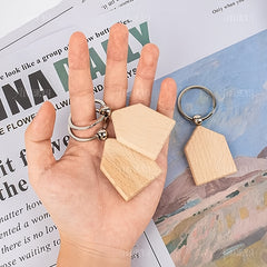 DIY Wooden Keychain Beech Wooden Keychain House Shape Pendant