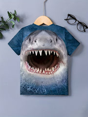 Shark 3D Print Boys T shirt Kids Casual Summer Clothes