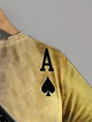Men's Outdoor T-Shirt Ace Of Spade 3D Digital Print Casual & Comfy