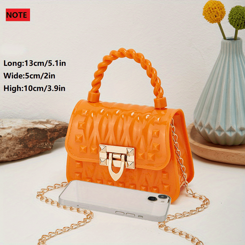 Mini Jelly Studded Handbags Candy Crossbody Bag PVC Purse For Women