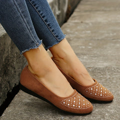 Rhinestone Flat Shoes Slip On Low Top Casual Non slip Shoes