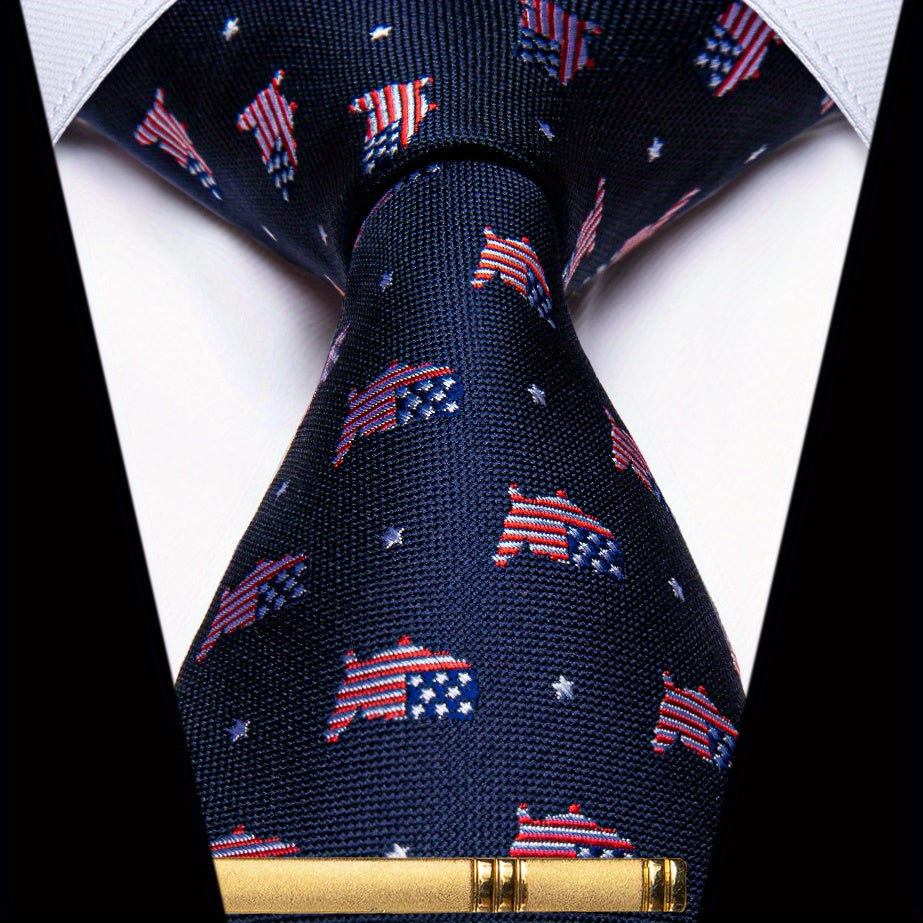 Men's Formal Silk Paisley Necktie Clip For Party Wedding