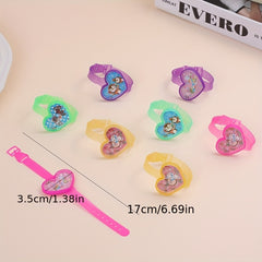 Set of 20 Cartoon Heart and Butterfly Maze Watches in Various Colors