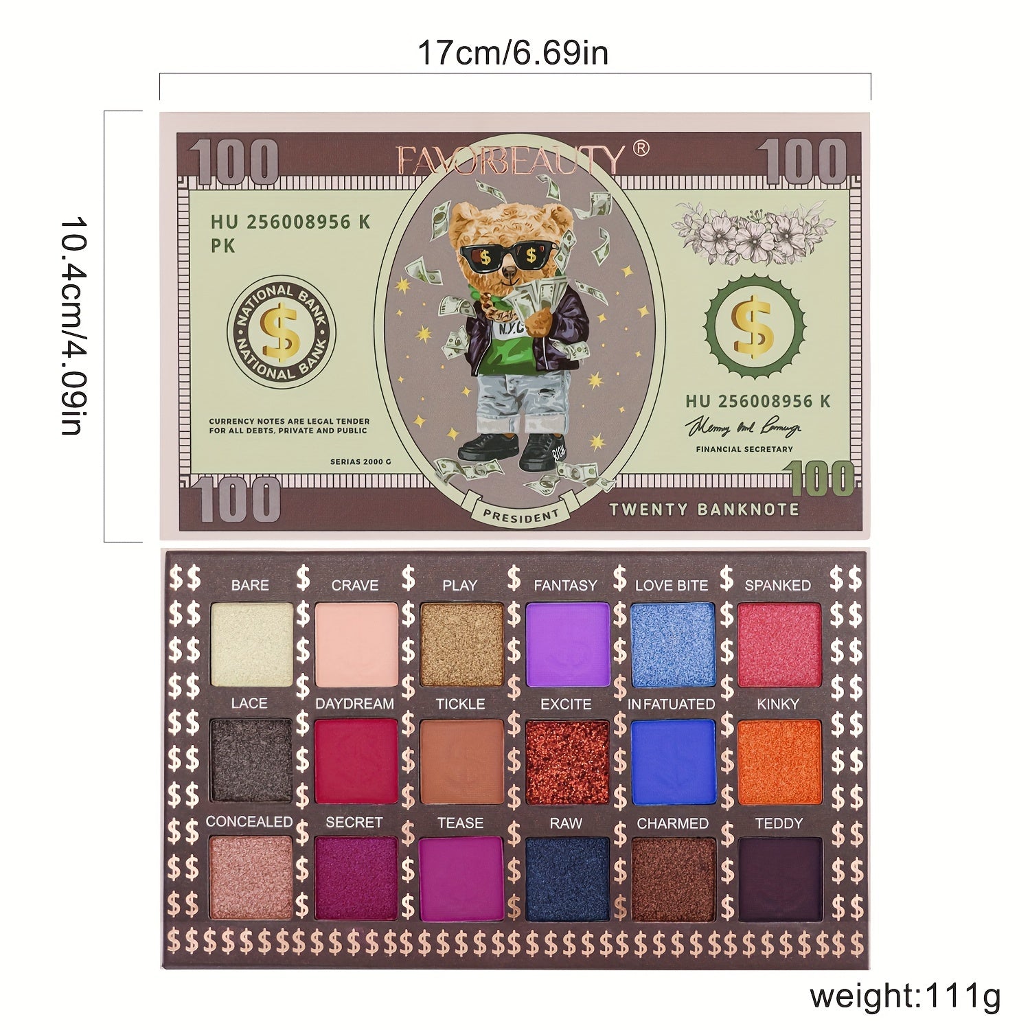 18 Colors Eyeshadow Palette Pearly Matte Shimmer Glitter Finish