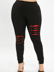 Colorblock Plaid Print High Rise Yoga Leggings