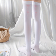 Floral Thigh High Socks Over The Knee Stockings