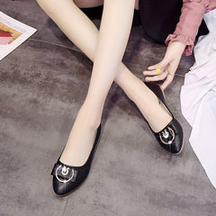 Women's Bowknot Rhinestone Flat Shoes Pointed Toe Slip On Soft Sole Flats