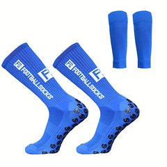 Anti Skid Silicone Football Socks Set Breathable Sweat Absorbent Mid Calf Socks