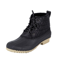 Waterproof Duck Boots Lace Up Chunky Ankle Boots