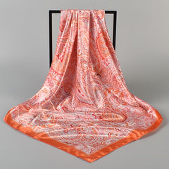 Flower Scarf Bandana Womens Silk Head Scarf Casual Floral Print Square