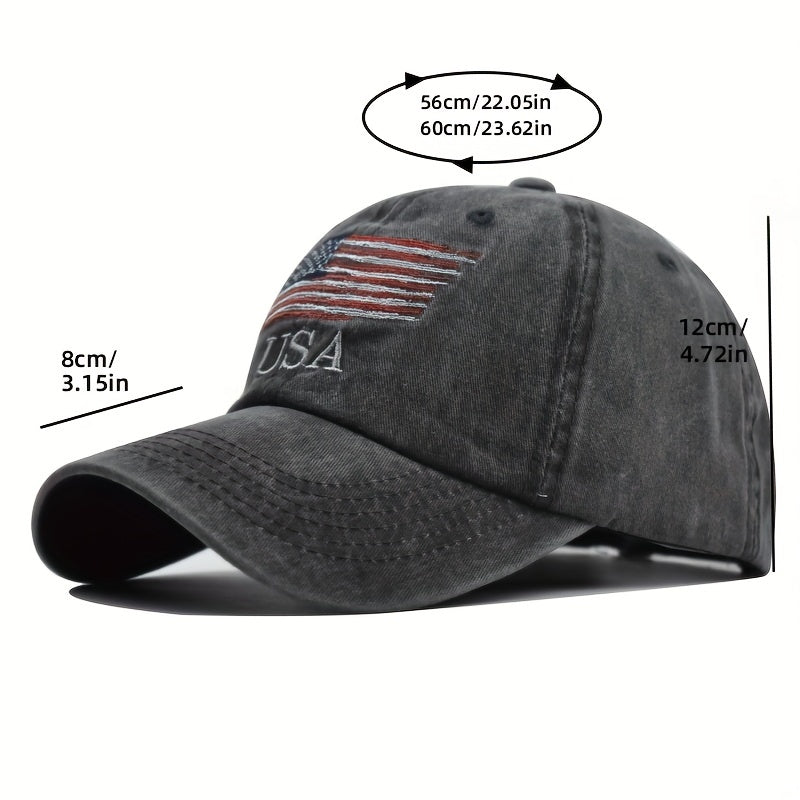 American Flag Baseball Cap Classic Hat Adjustable Trucker Unisex Headwear