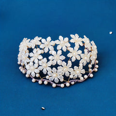 Faux Pearl Flower Headband Bridal Wedding Hair Accessory
