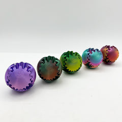 3D Printed Multicolor Gradient Gear Ball Spinning Sphere Stress Relief Model