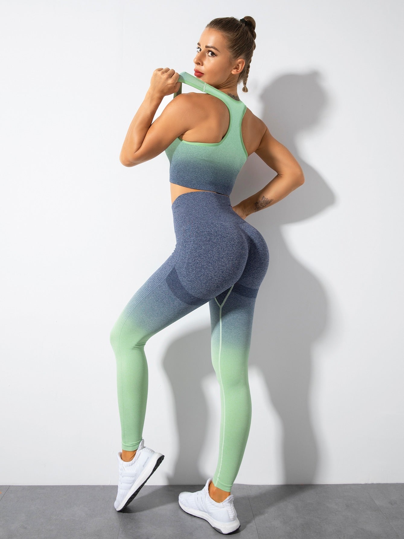 High Waist Ombre Yoga Pants, Fitness Leggings