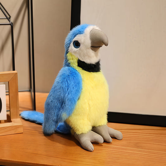 JIAJCHUF Plush Parrot Stuffed Animals Soft Budgie Bird Toys with Expressive Eyes