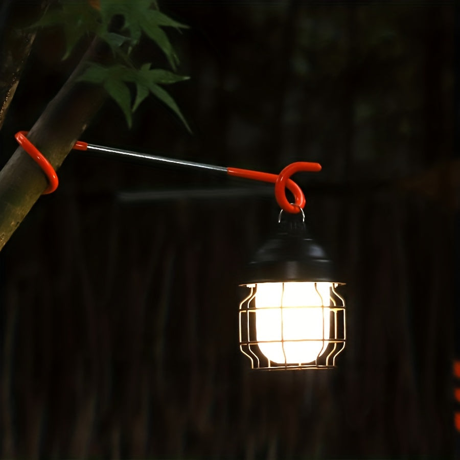 Portable Stainless Steel Double Hooks Light Holder for Outdoor Activities