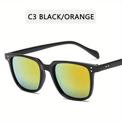Photochromic Square Sunglasses Retro Rivet UV400 Sun Shades