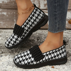 Women's Plaid Walking Shoes Lightweight Breathable Non slip