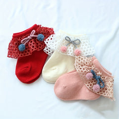 Lace Trim Ankle Socks for Infant Toddler