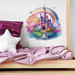 Castle Wall Stickers Rainbow Clouds Children's Room Decoration