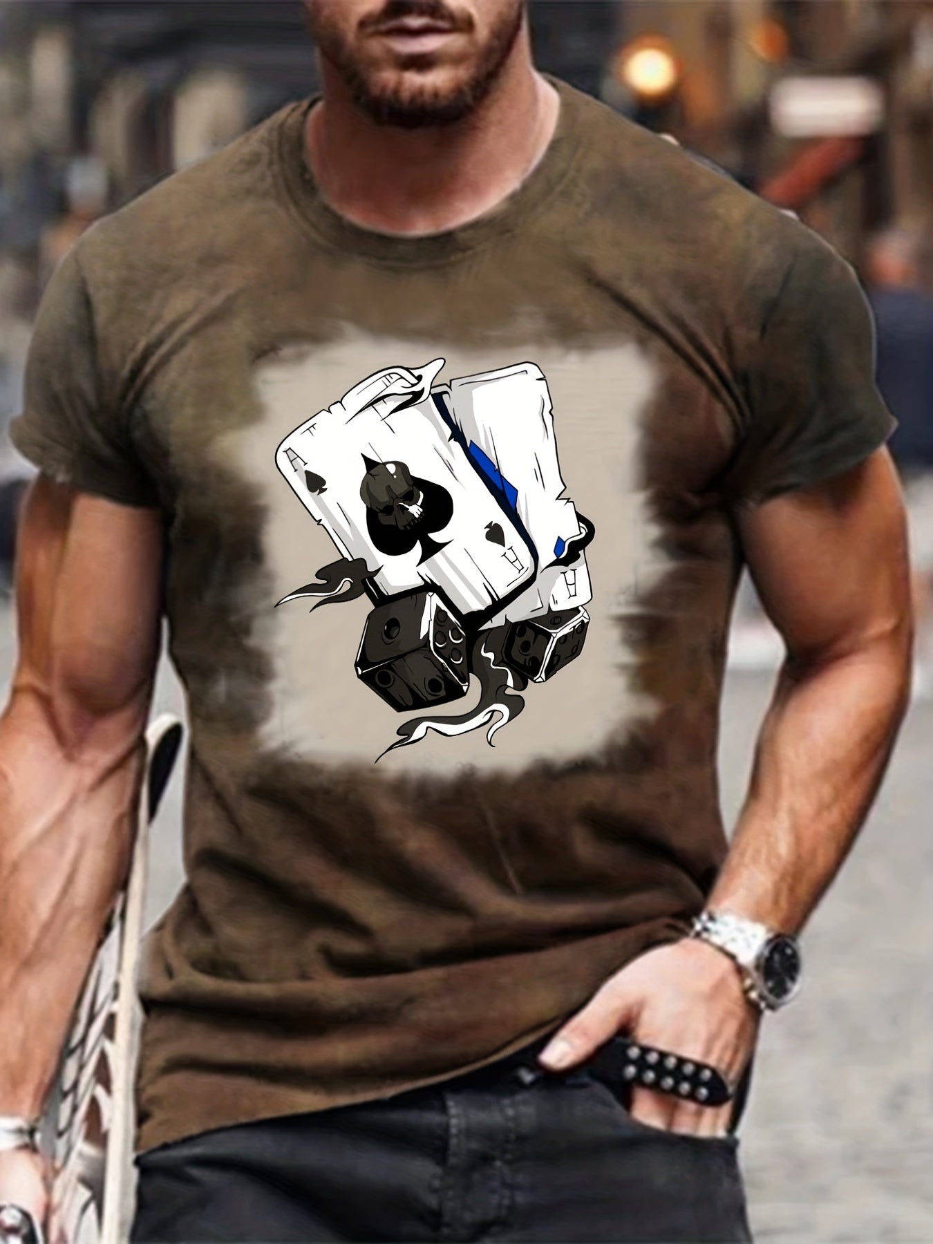 Poker Pattern Men's Retro T-shirt
