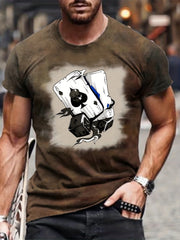 Poker Pattern Men's Retro T-shirt
