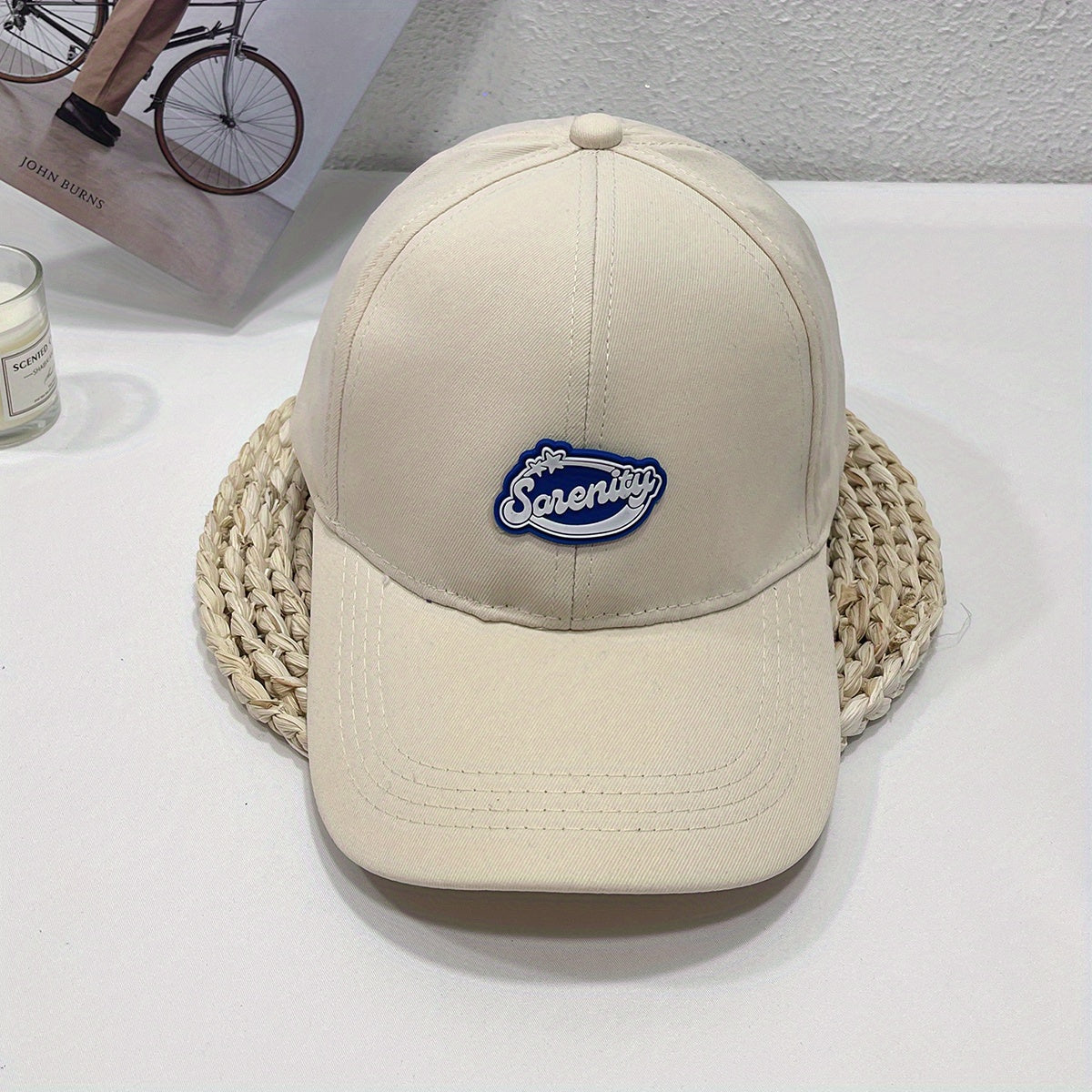 Label Decor Baseball Cap Solid Casual Couple Dad Hats Unisex Adjustable Sun Hats