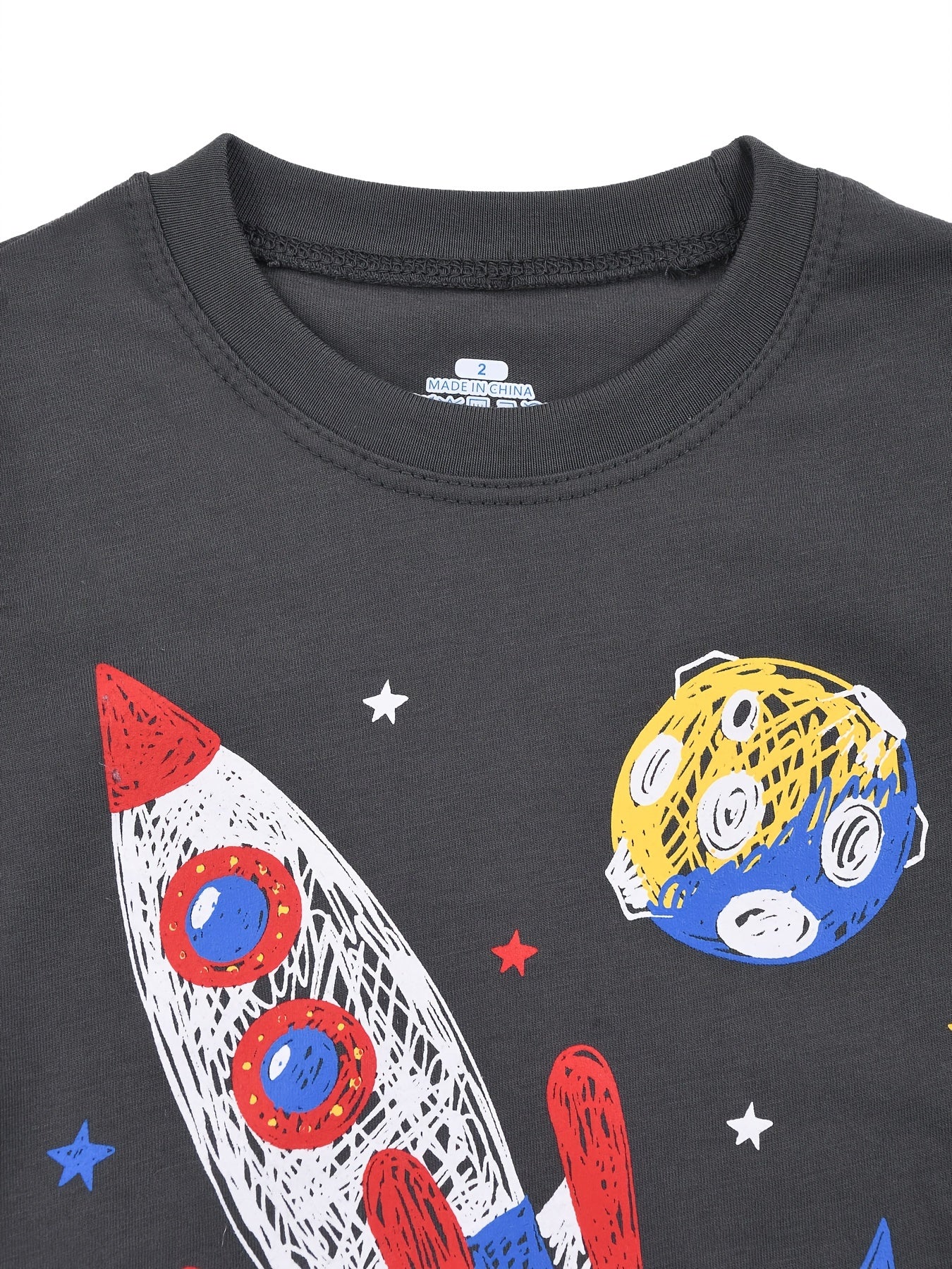 Boys Rocket And Planet Outfit Shorts & T shirt