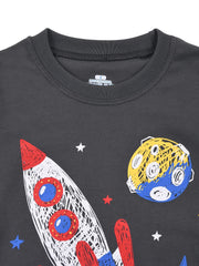 Boys Rocket And Planet Outfit Shorts & T shirt