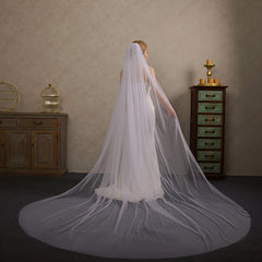 Cathedral Length Bridal Veil Soft Nylon Wedding Accessory