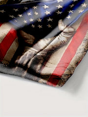 Independence Eagle & American Flag Print Men's T-shirt