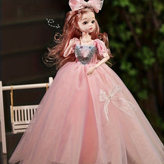 Princess Wedding Dress Model for Girl with Crown Veil Bow