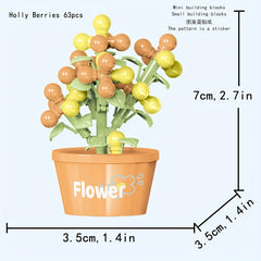 Mini Flowers Building Blocks Toy Chrysanthemum Daisy Rose Creative
