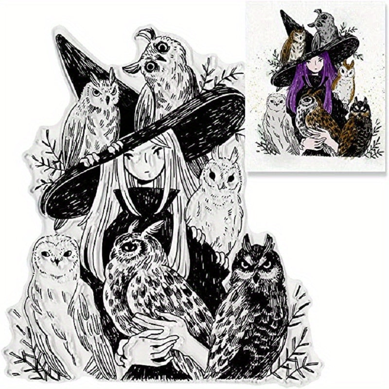 Halloween Witch Owl Stamps for DIY Scrapbooking