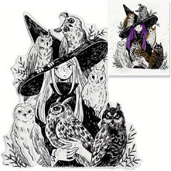 Halloween Witch Owl Stamps for DIY Scrapbooking