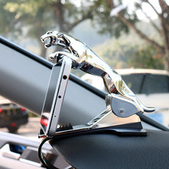 Golden Leopard Phone Holder Car Dashboard Mount 360 Rotation Retractable Stand