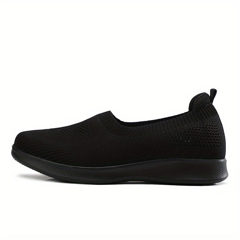 Women's Casual Sock Shoes Solid Breathable Low Top Slip On Shoes