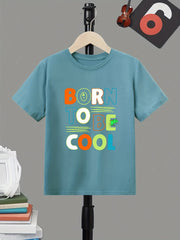 Boy's Letter Print T-shirt Active Short Sleeve Tee for Summer