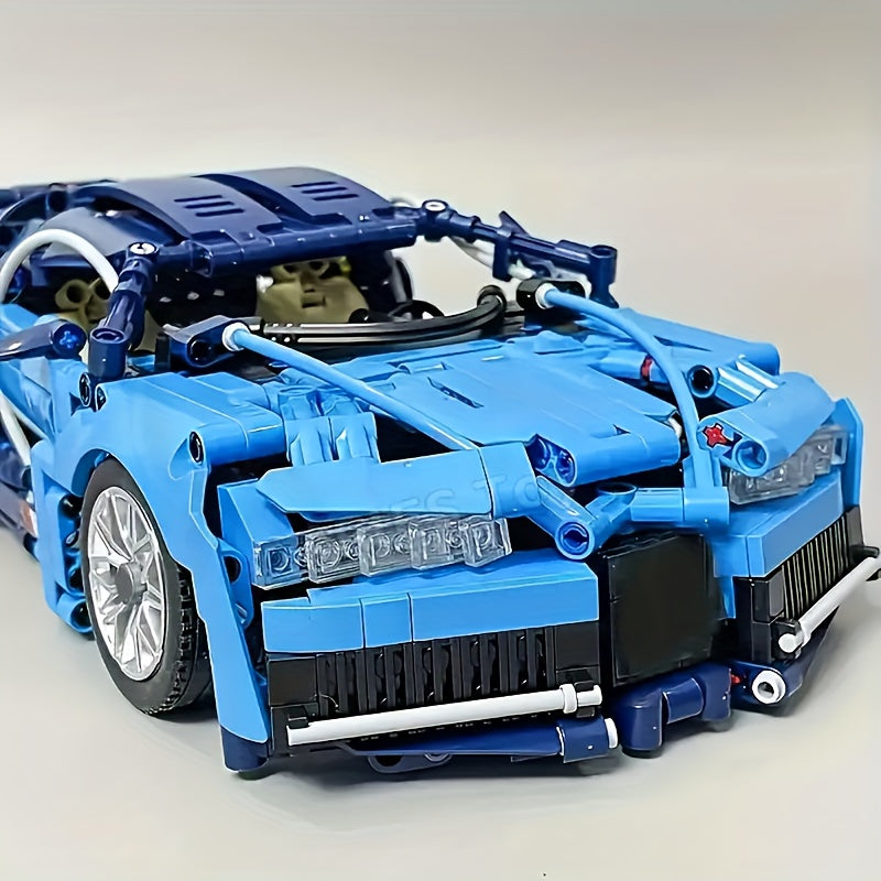 Golden Futuristic Sports Car Building Blocks Set Toy