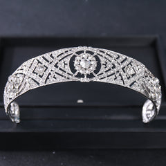 Silvery Crystal Tiara Crowns Party Queen Bridal Wedding Hair Accessories