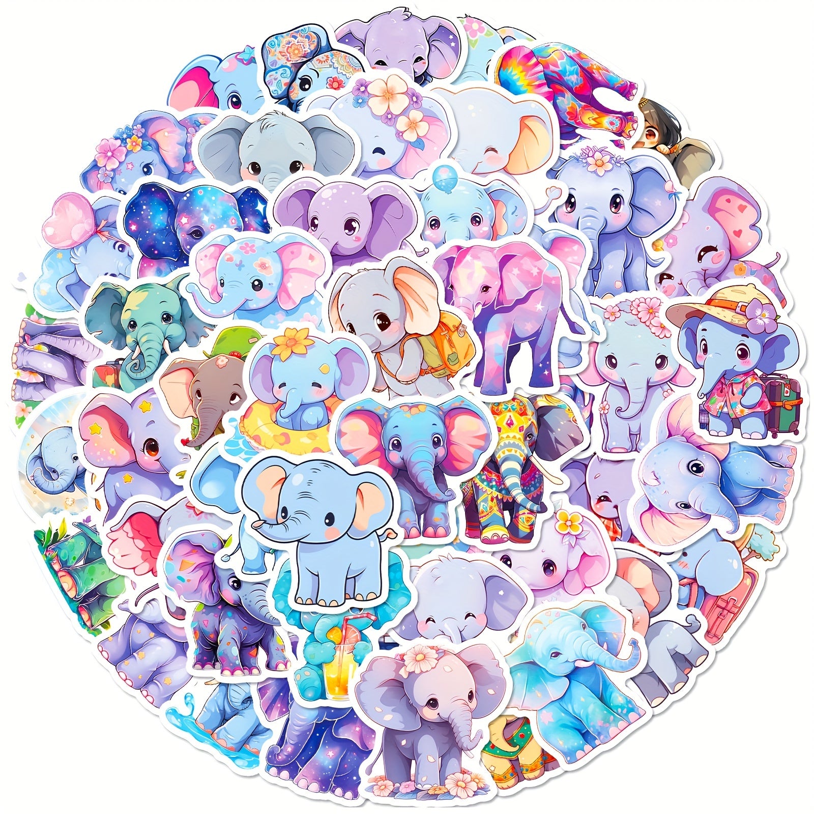 Elephant Family Stickers Kids Painted Animal Graffiti Stickers