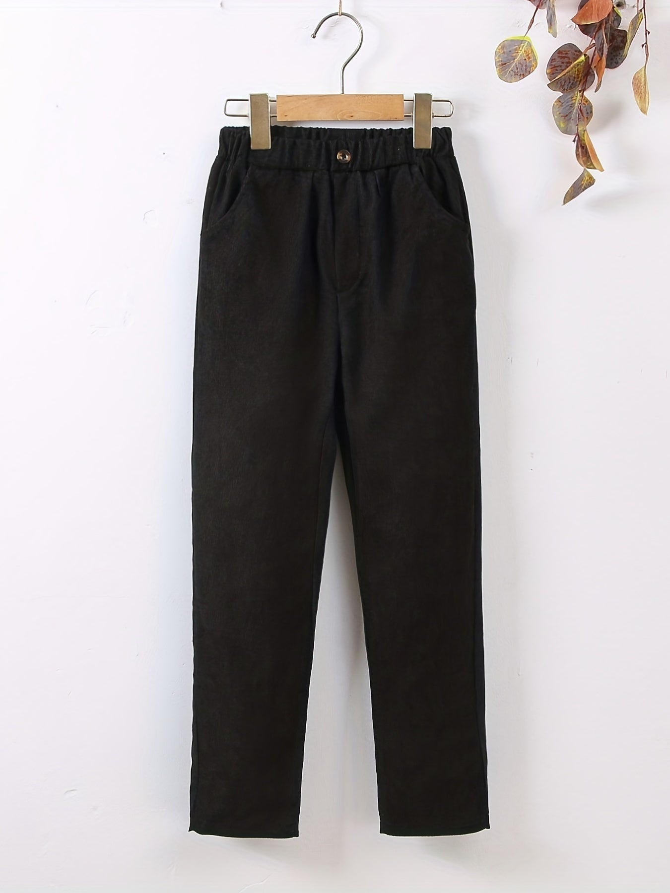 Boys Soft Corduroy Long Pants with Pocket